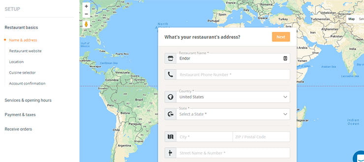 web de restaurantes